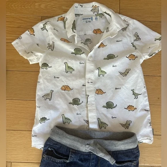 Mayoral Button Down Shirt and Polo Short Sleeve with Children’s Place Jeans 2T - Picture 3 of 9